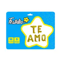 GLOBO TE AMO DORADO X5PCS 16" (PQTX12)